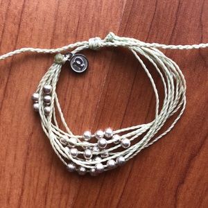 3 FOR $10: Pura Vida Bracelet-Platinum Minty Green